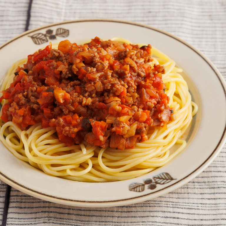 脂質控えめ ミートソーススパゲッティ