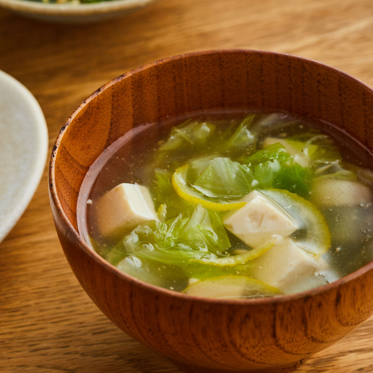 豆腐と白菜のゆず風味スープ