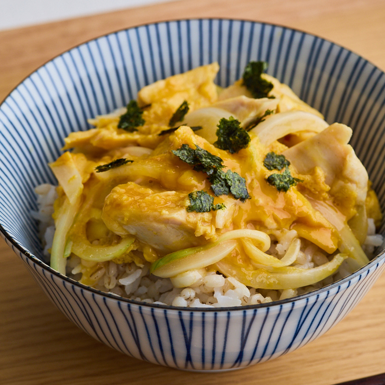 サラダチキンで 親子丼