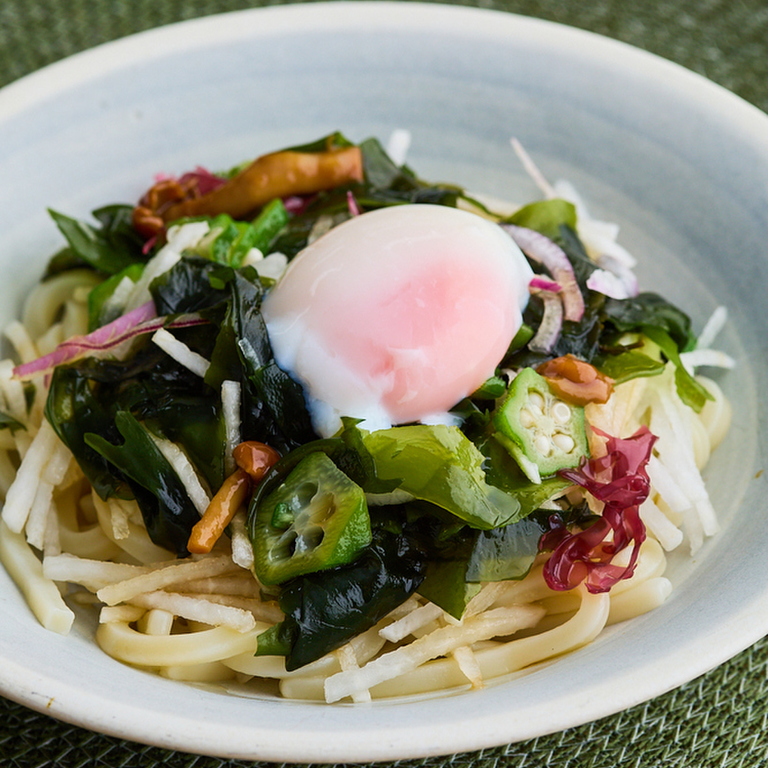 ネバネバサラダで 冷やしうどん