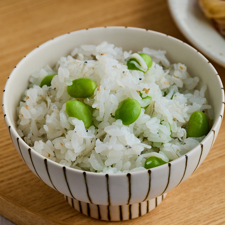 枝豆としらすの混ぜご飯