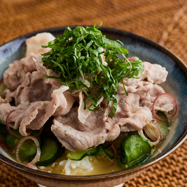 豚しゃぶ肉の冷や汁風