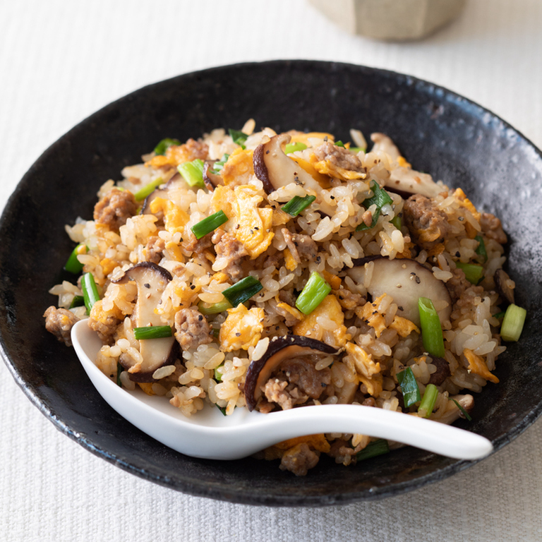 ひき肉と青ねぎの焼き飯