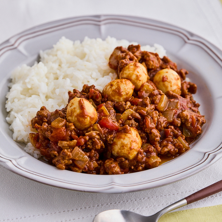 うずら卵のキーマカレー