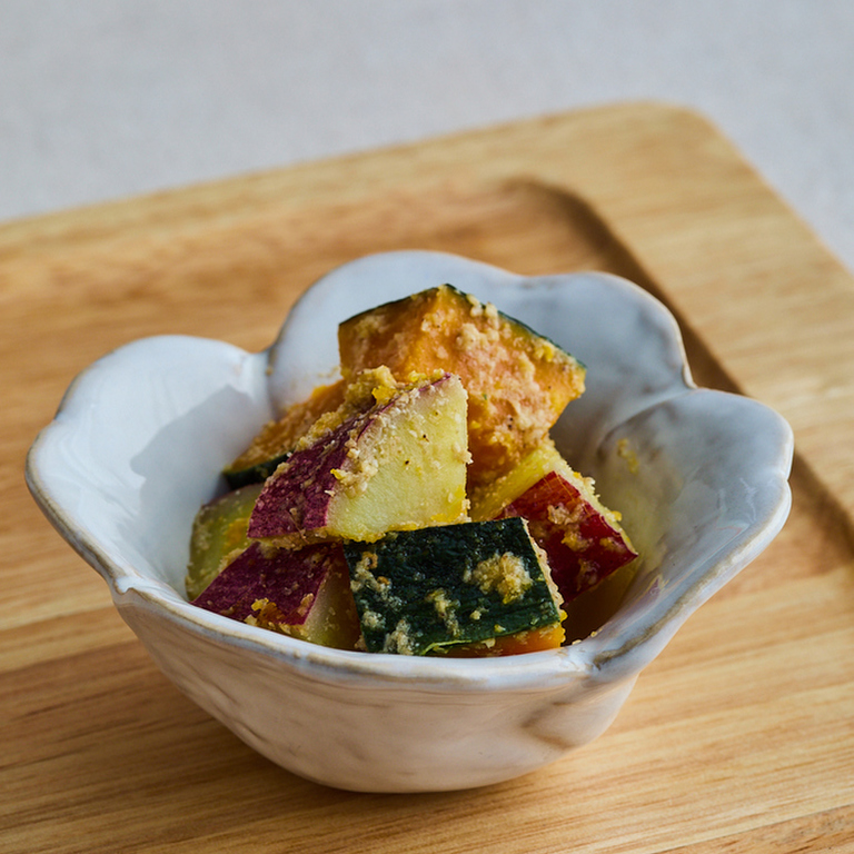 さつまいもとかぼちゃのだしバター煮