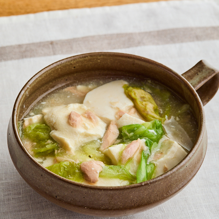 包丁いらず 豆腐とレタスのうま煮