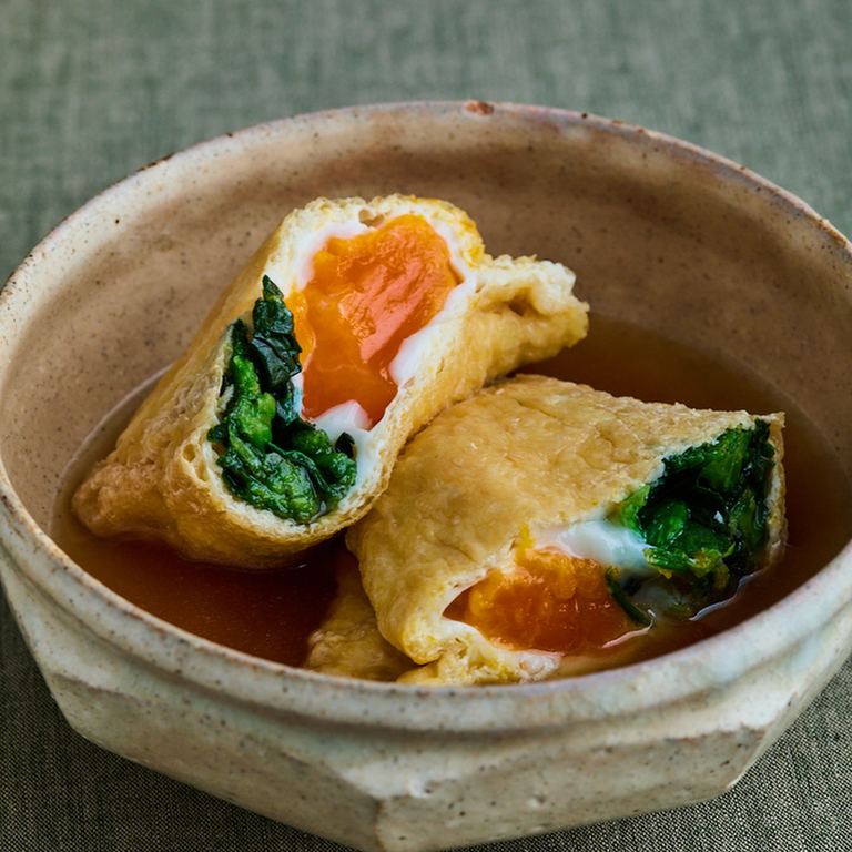 油揚げと卵の甘辛袋煮
