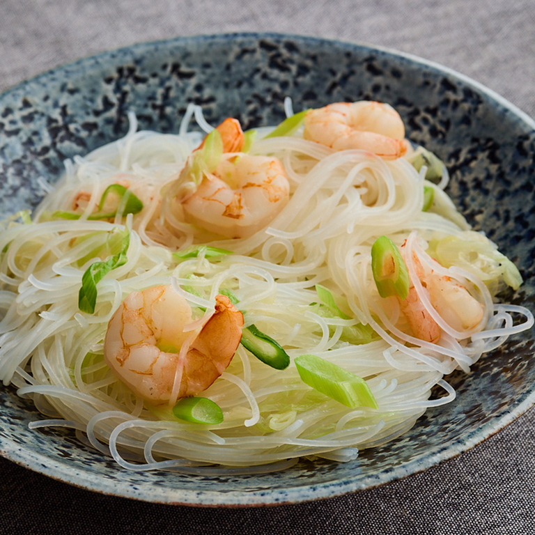 えびと長ねぎの塩焼きビーフン