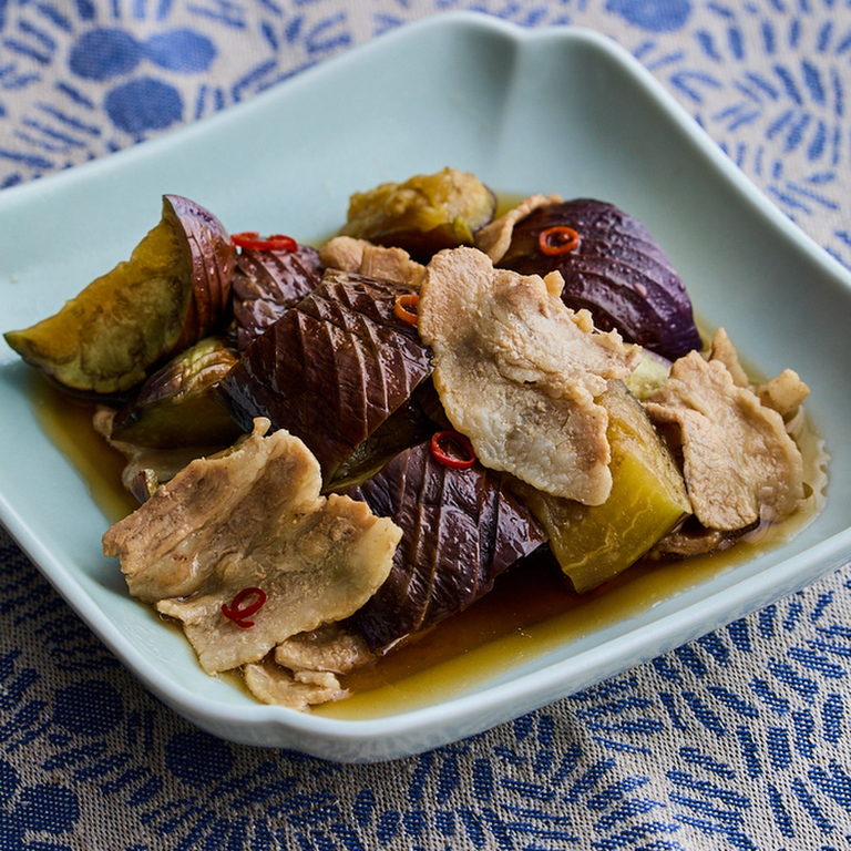 豚肉となすの甘辛煮