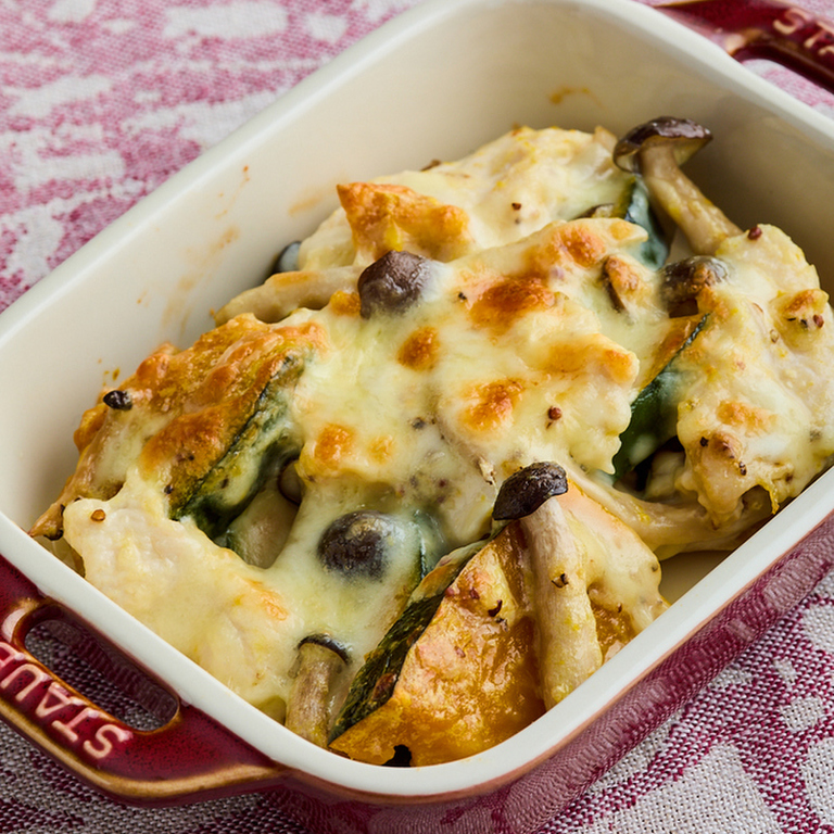 ささ身とかぼちゃのチーズ焼き