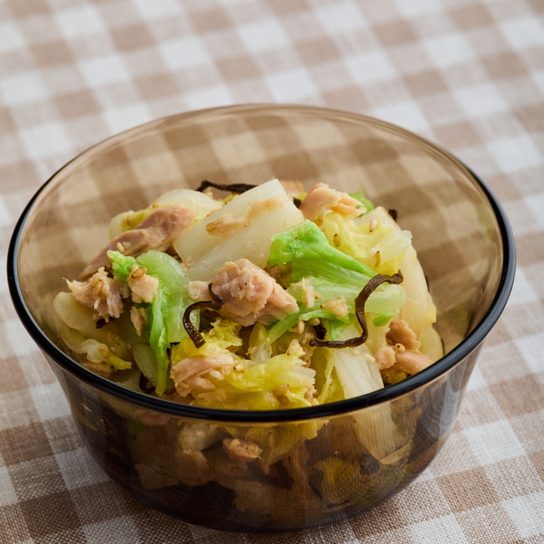 白菜とツナの塩昆布サラダ