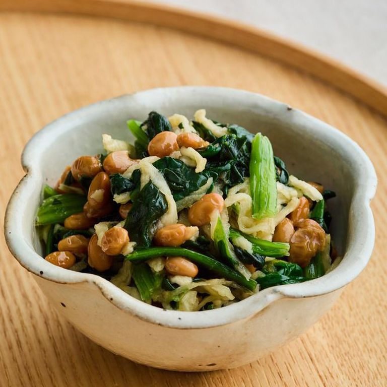 ほうれん草のそぼろ納豆