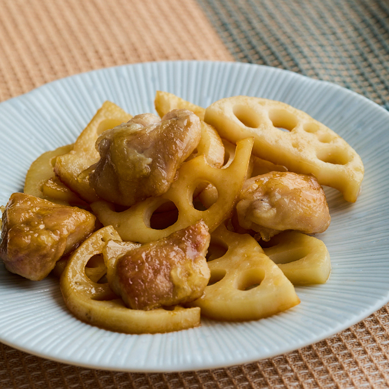 鶏肉とれんこんの甘酢炒め