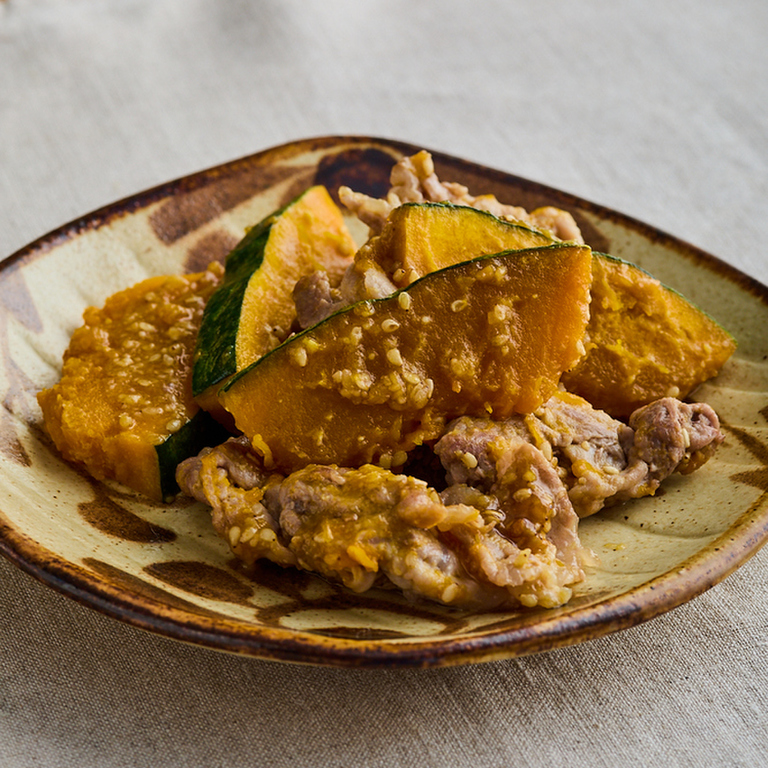 豚肉とかぼちゃのごまみそ炒め