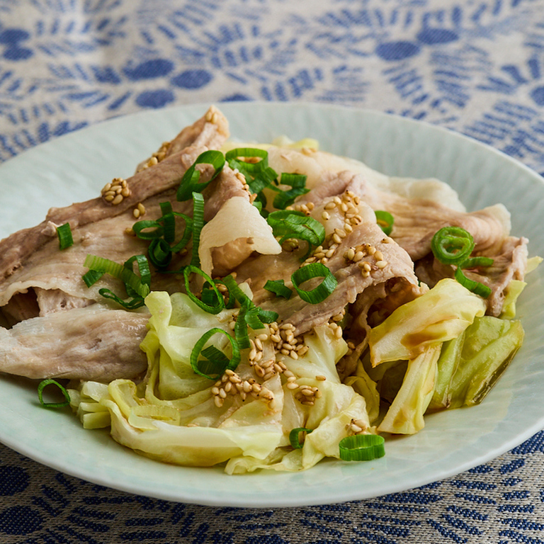 豚肉とキャベツのぽん酢蒸し