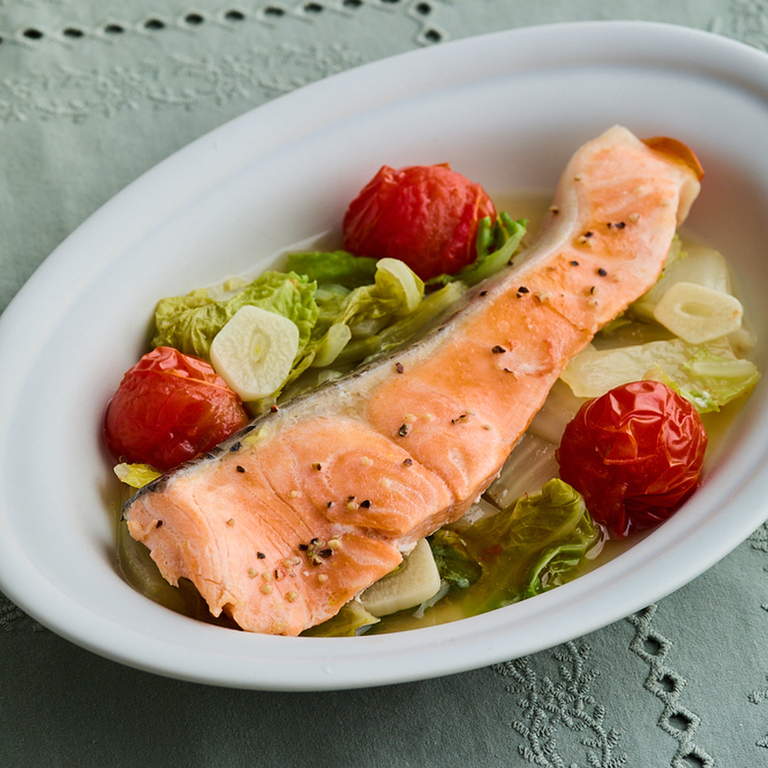 鮭と白菜の洋風蒸し