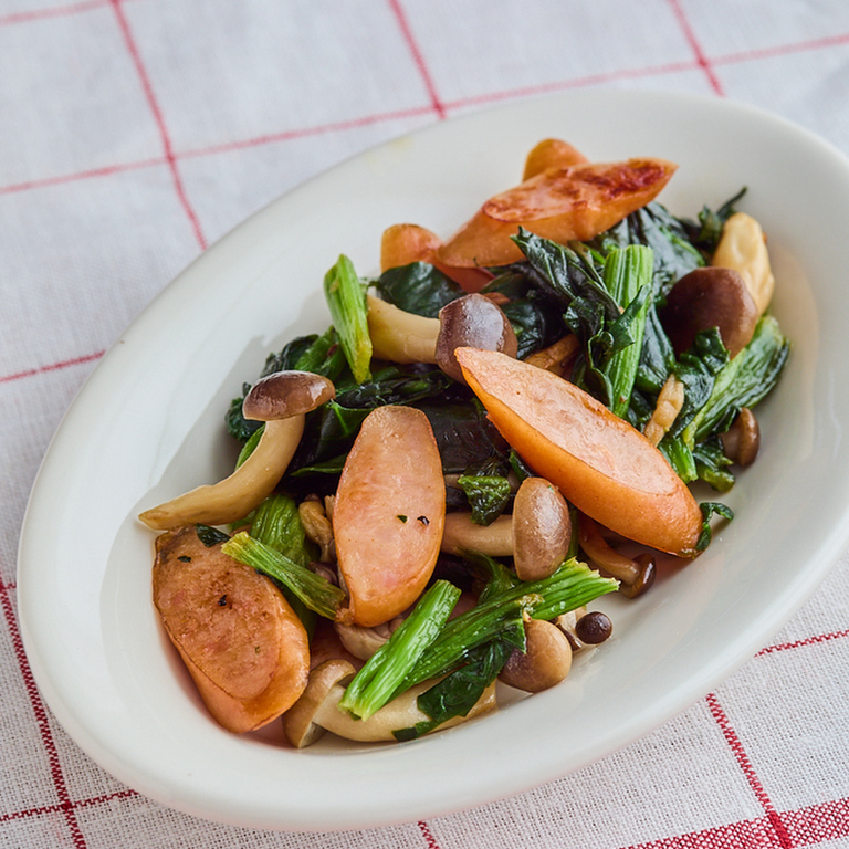 ウインナーとほうれん草のソテー