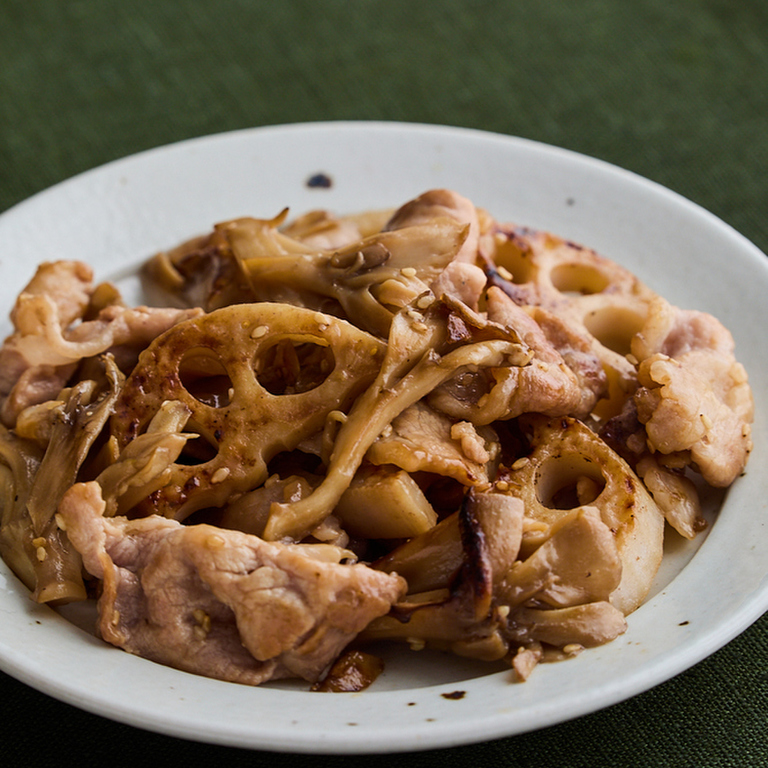豚肉とまいたけの甘辛炒め