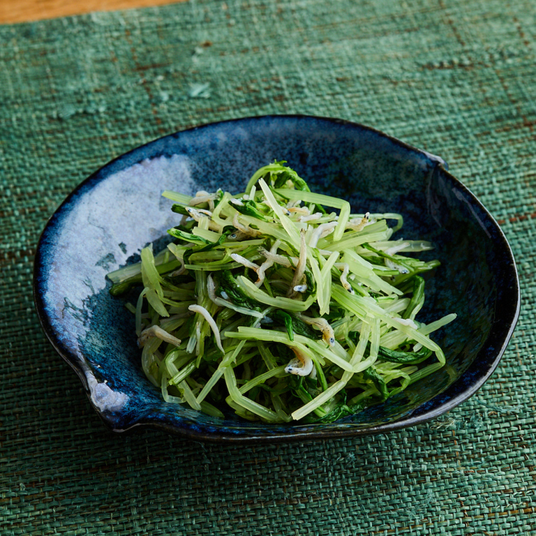 水菜とじゃこの酢の物