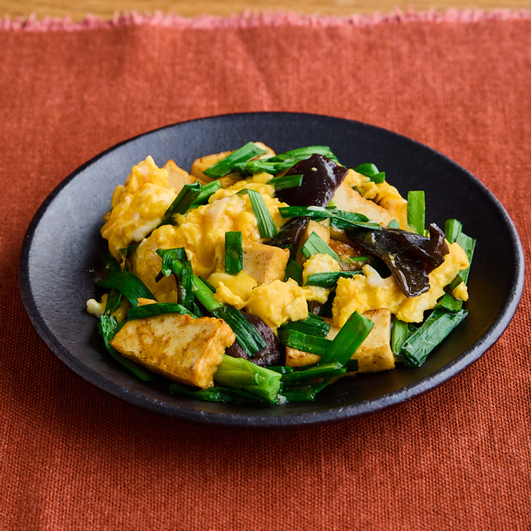 厚揚げとにらの中華炒め