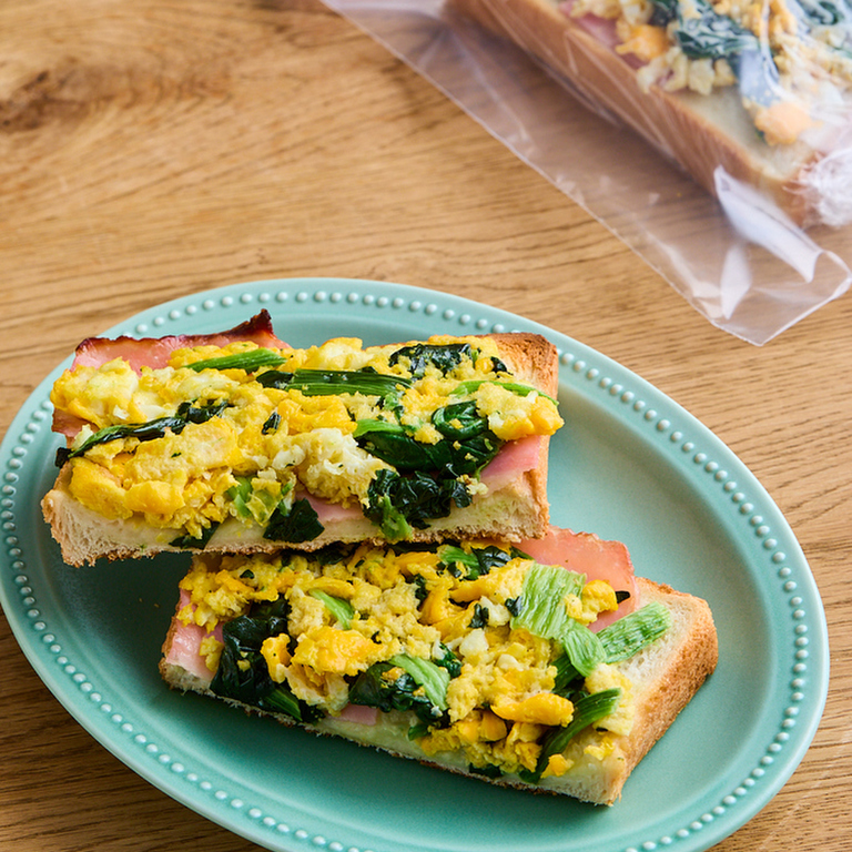 冷凍作り置き ベーコンエッグトースト