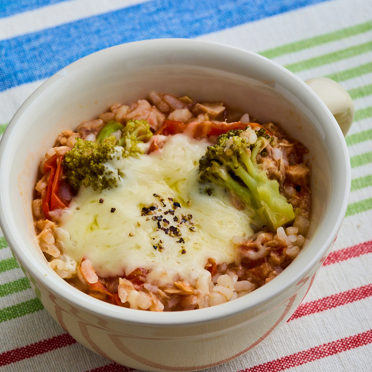 朝食に トマトチーズリゾット