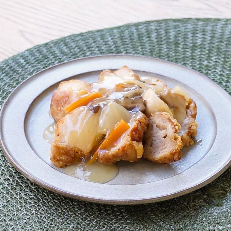 コンビニ食材で 鶏の唐揚げ中華あん