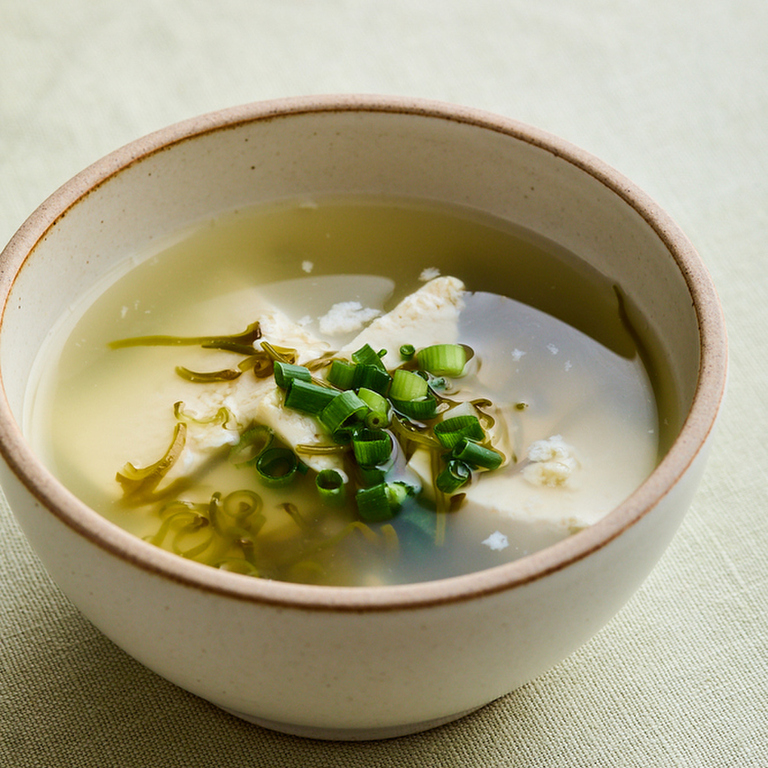 くずし豆腐とめかぶの中華スープ