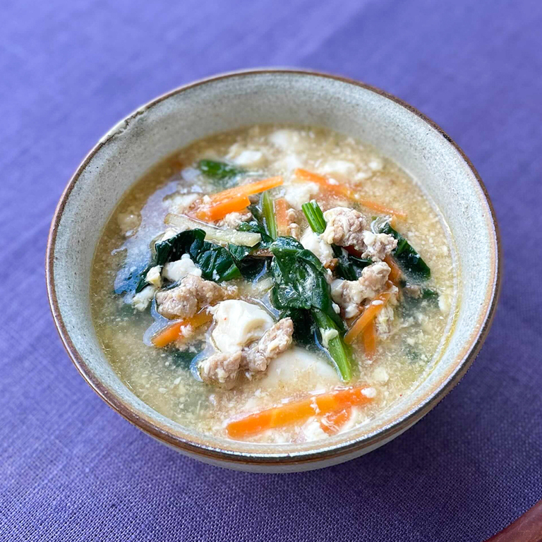 豆腐とひき肉の韓国風スープ