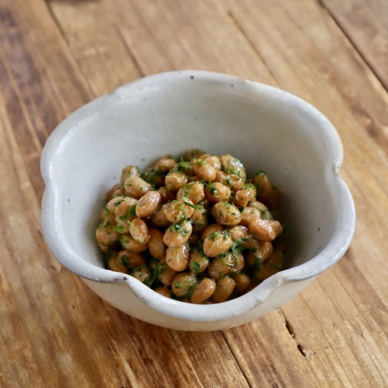 青海苔と和からしの納豆