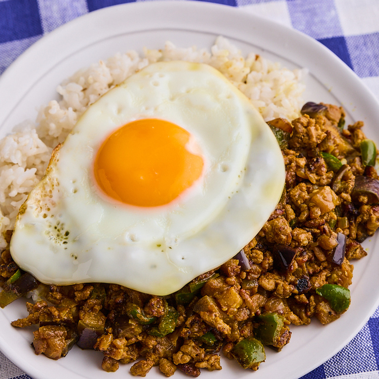 なすと挽肉のドライカレー