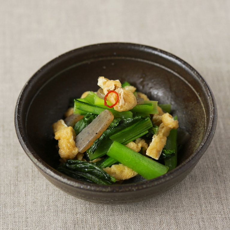 小松菜とコンニャクの炒め煮