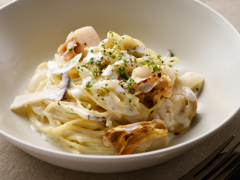 フライパンひとつ ほたてのワンポットパスタ