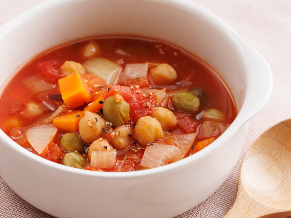 ミックスビーンズのトマトスープ