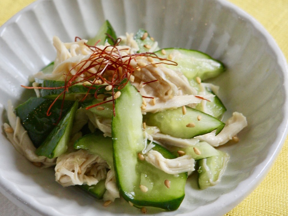 ささ身ときゅうりの中華風ごまあえ