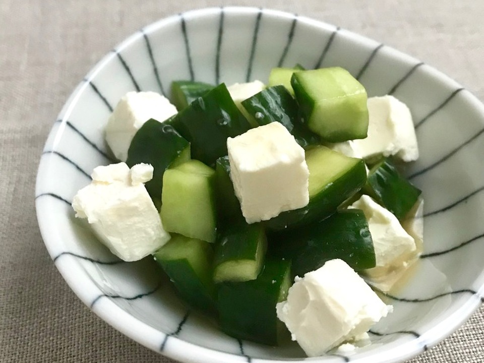 クリームチーズときゅうりの中華和え