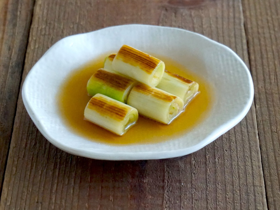 白ねぎの焼きびたし