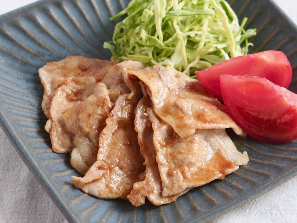 薄切り肉で時短  豚のしょうが焼き