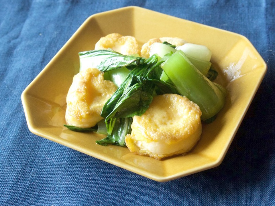 お麩とチンゲン菜の中華炒め