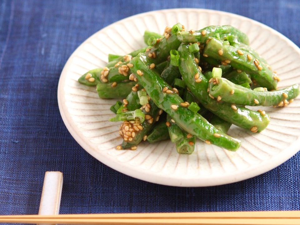 揚げいんげんのごまあえ