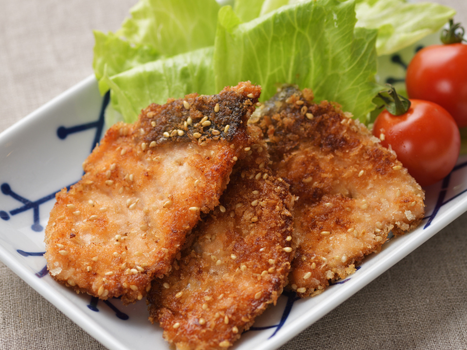鮭のごまパン粉焼き