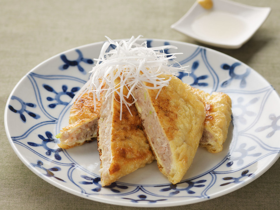 ひき肉と油揚げのはさみ焼き