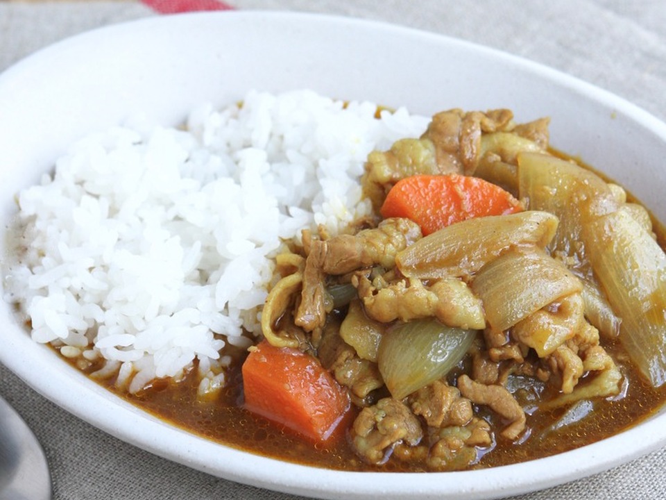 豚ばら肉でカレーライス