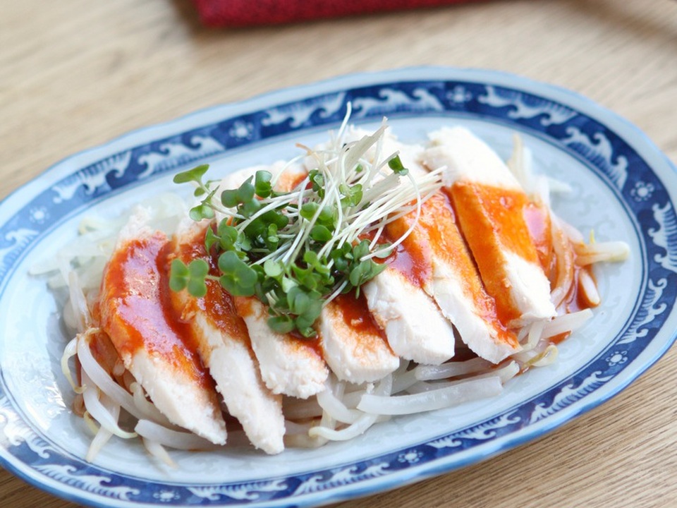 電子レンジで 韓国風蒸し鶏