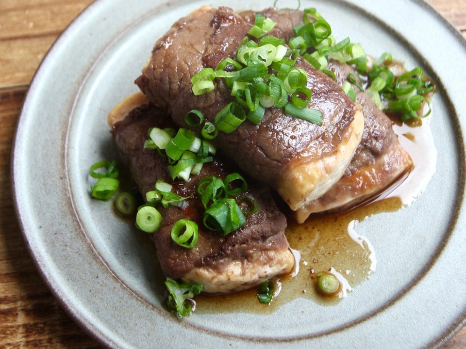 豆腐の牛肉巻き