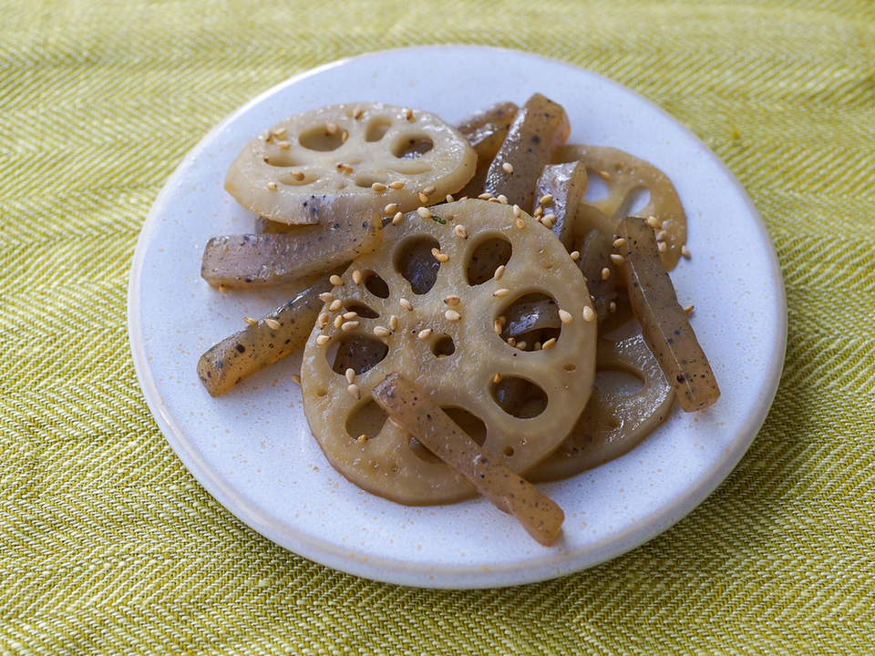 れんこんとこんにゃくのきんぴら