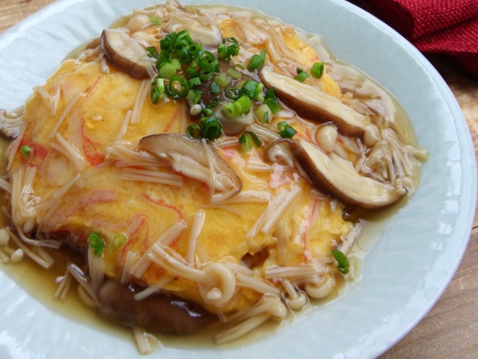 天津飯  きのこあんかけ