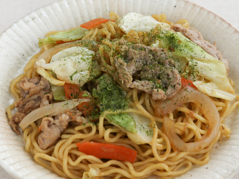 油を使わないソース焼きそば