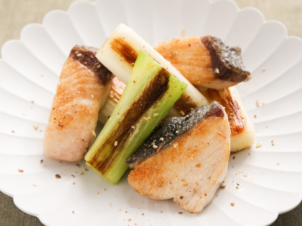 ぶりとねぎの山椒塩焼き