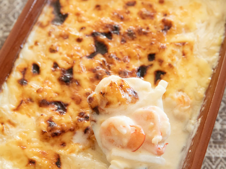 大根と海老のグラタン